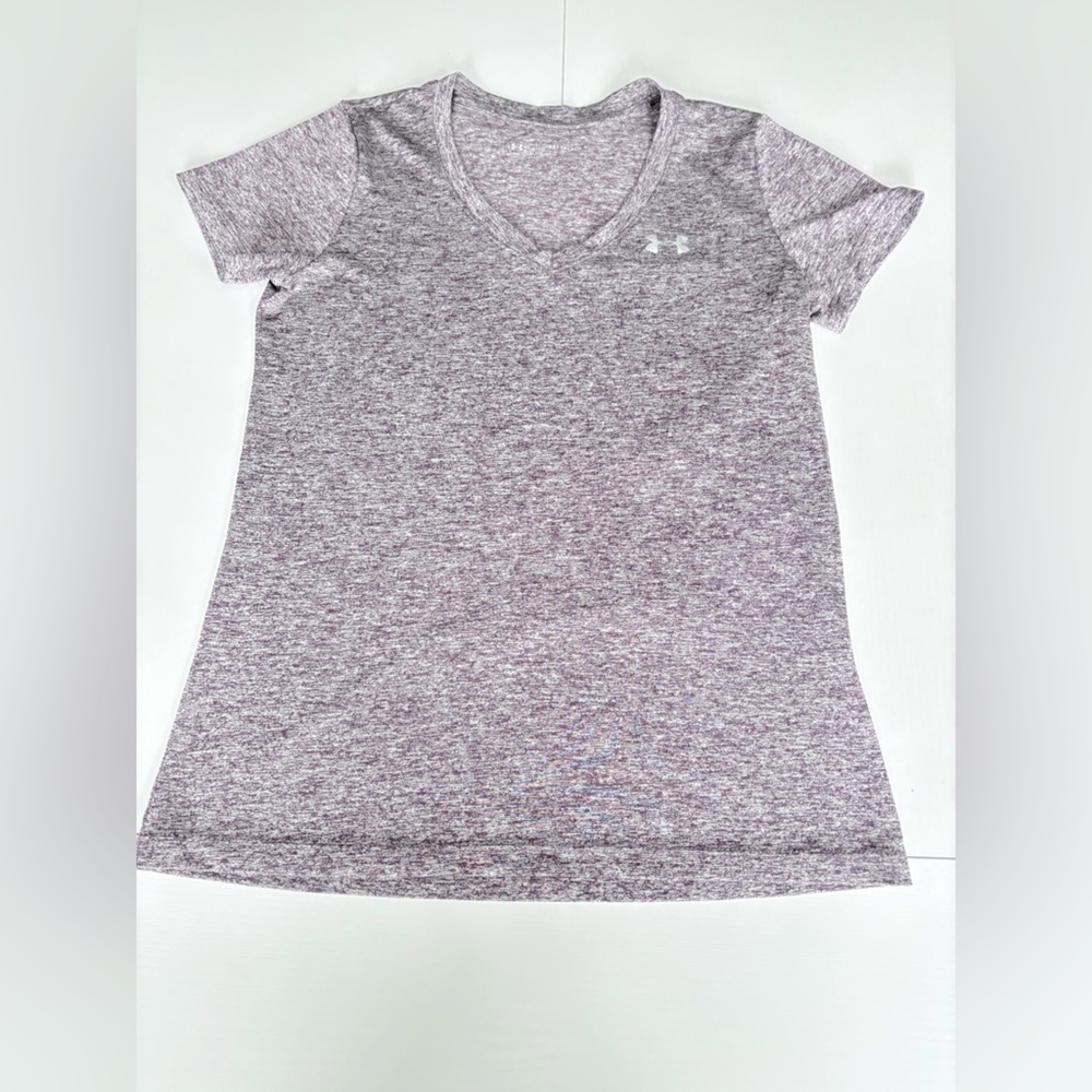 Under Armour Purple HeatGear V-Neck Short Sleeve Top Size Xs